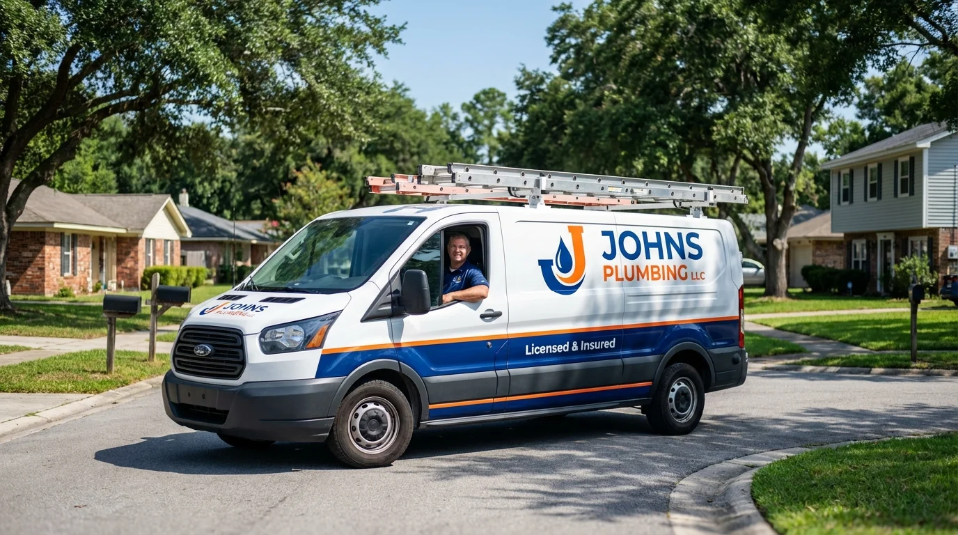 Johns Plumbing LLC service van in Johnsonburg, PA