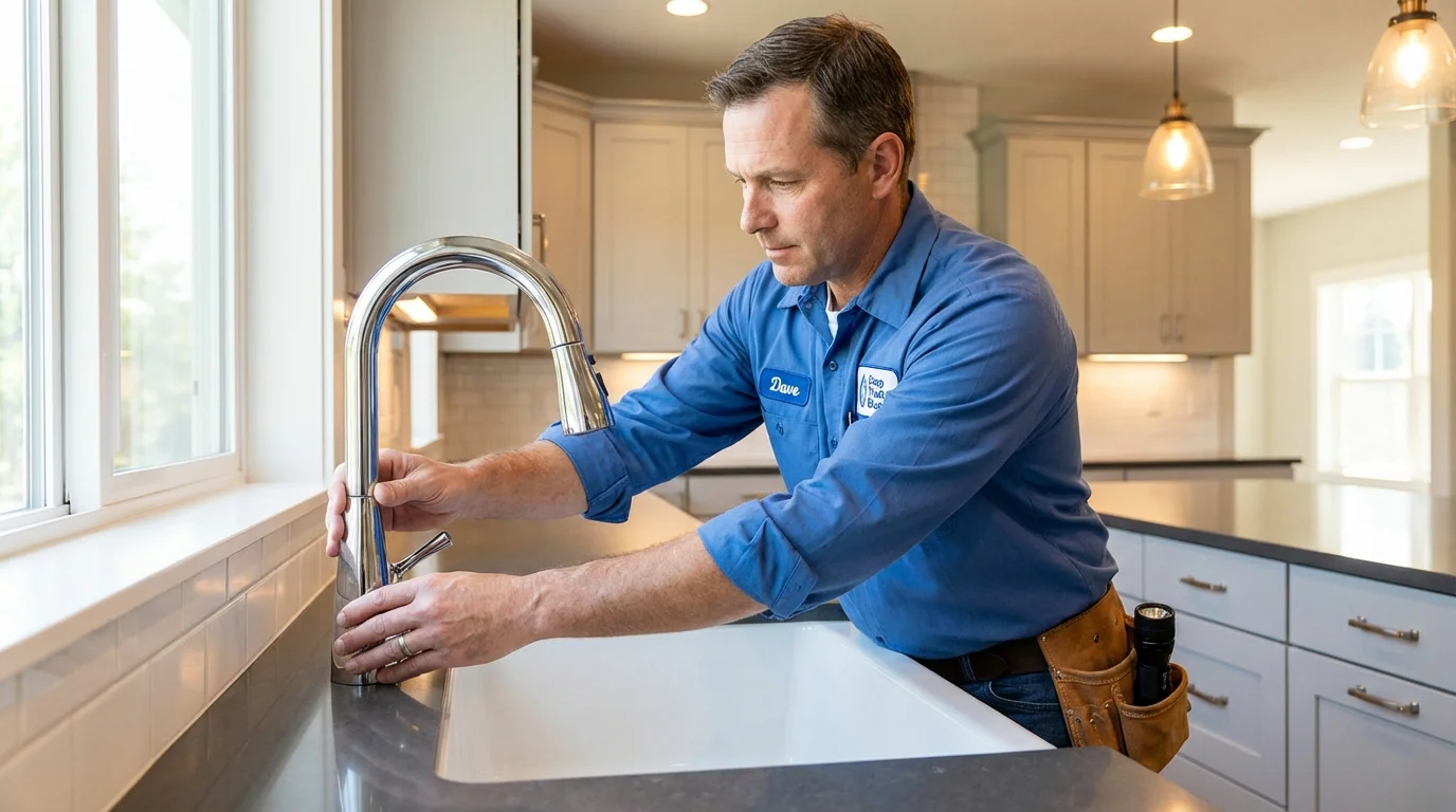 Kitchen faucet installation by Johns Plumbing LLC in Johnsonburg